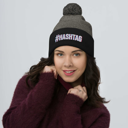 Hashtag Influencer Pom-Pom Beanie