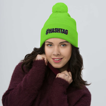 Hashtag Influencer Pom-Pom Beanie