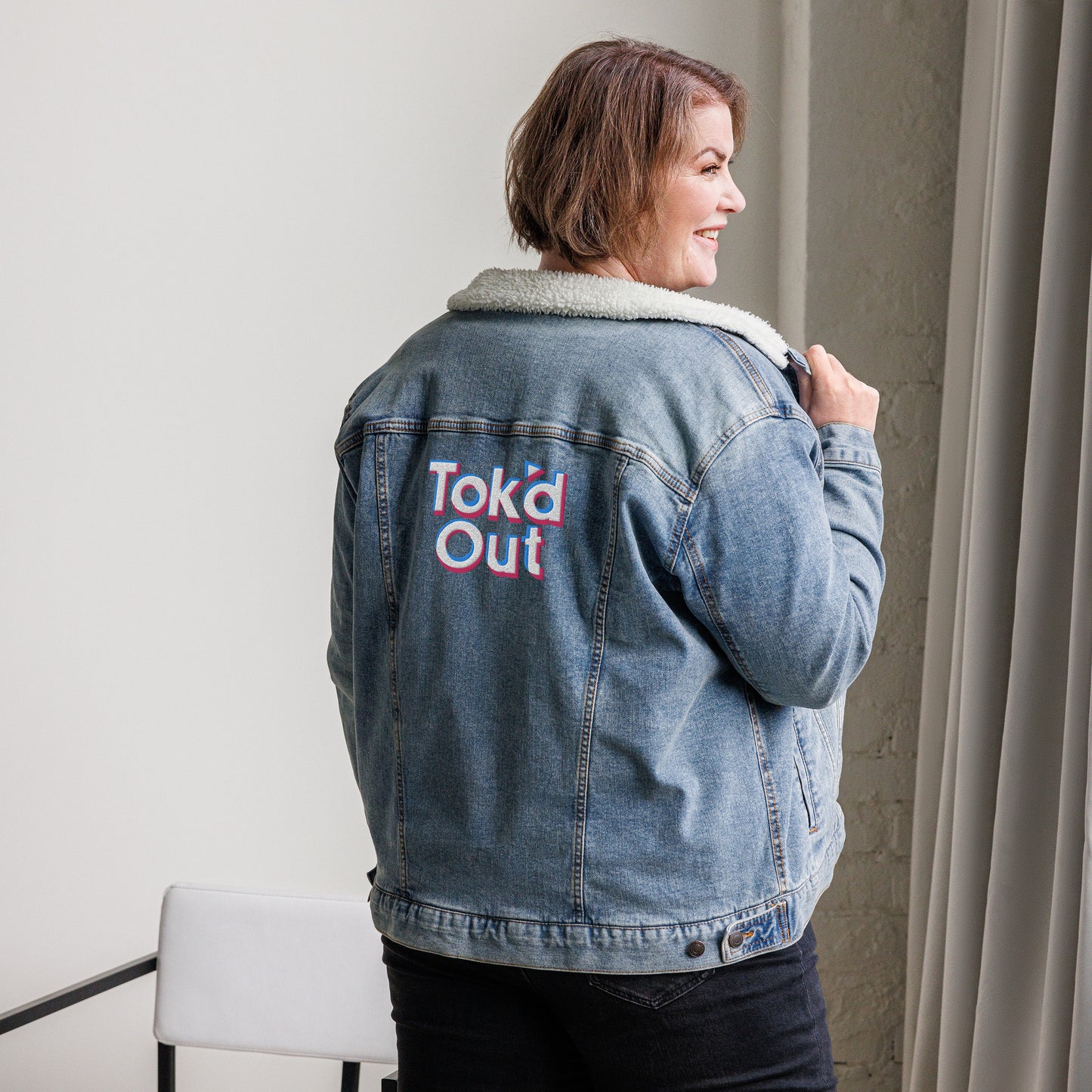 Tok’d Out Unisex Denim Sherpa Jacket