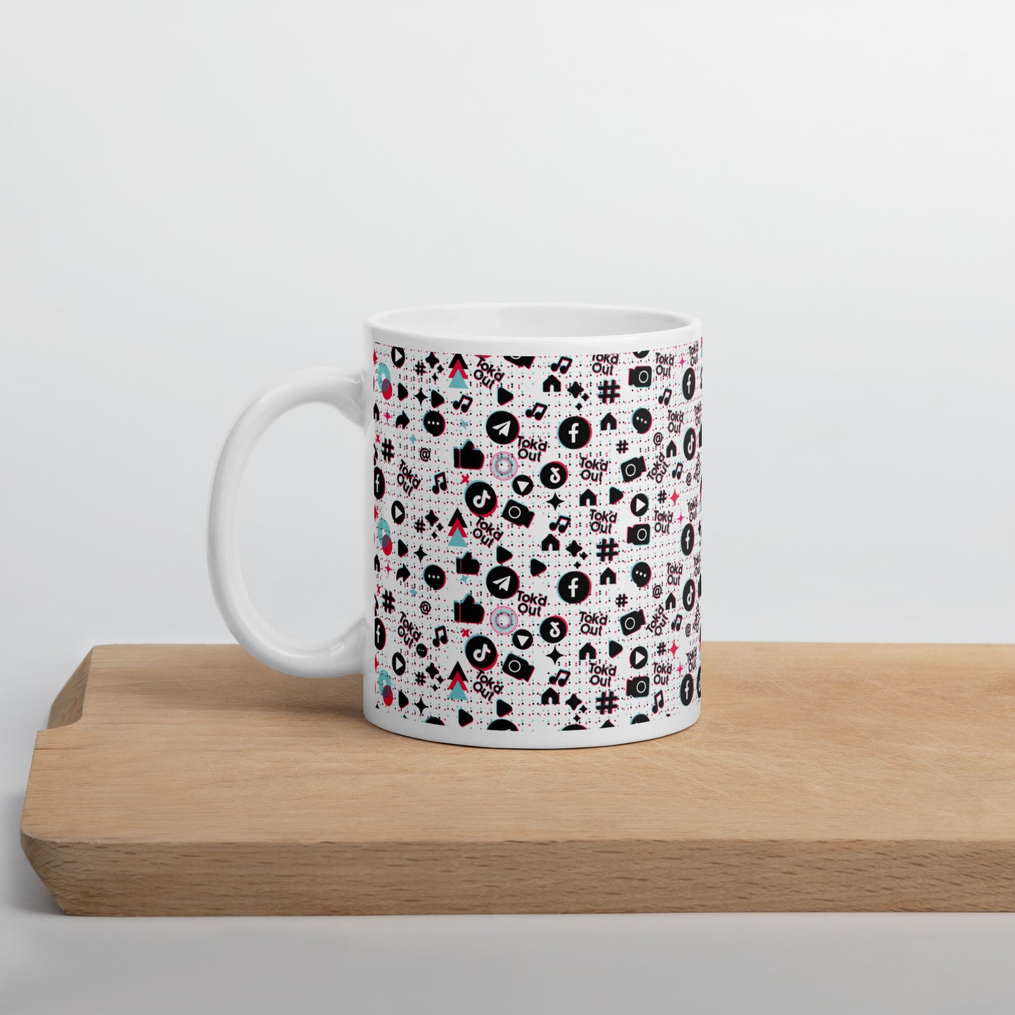 Tok'd Out White glossy mug