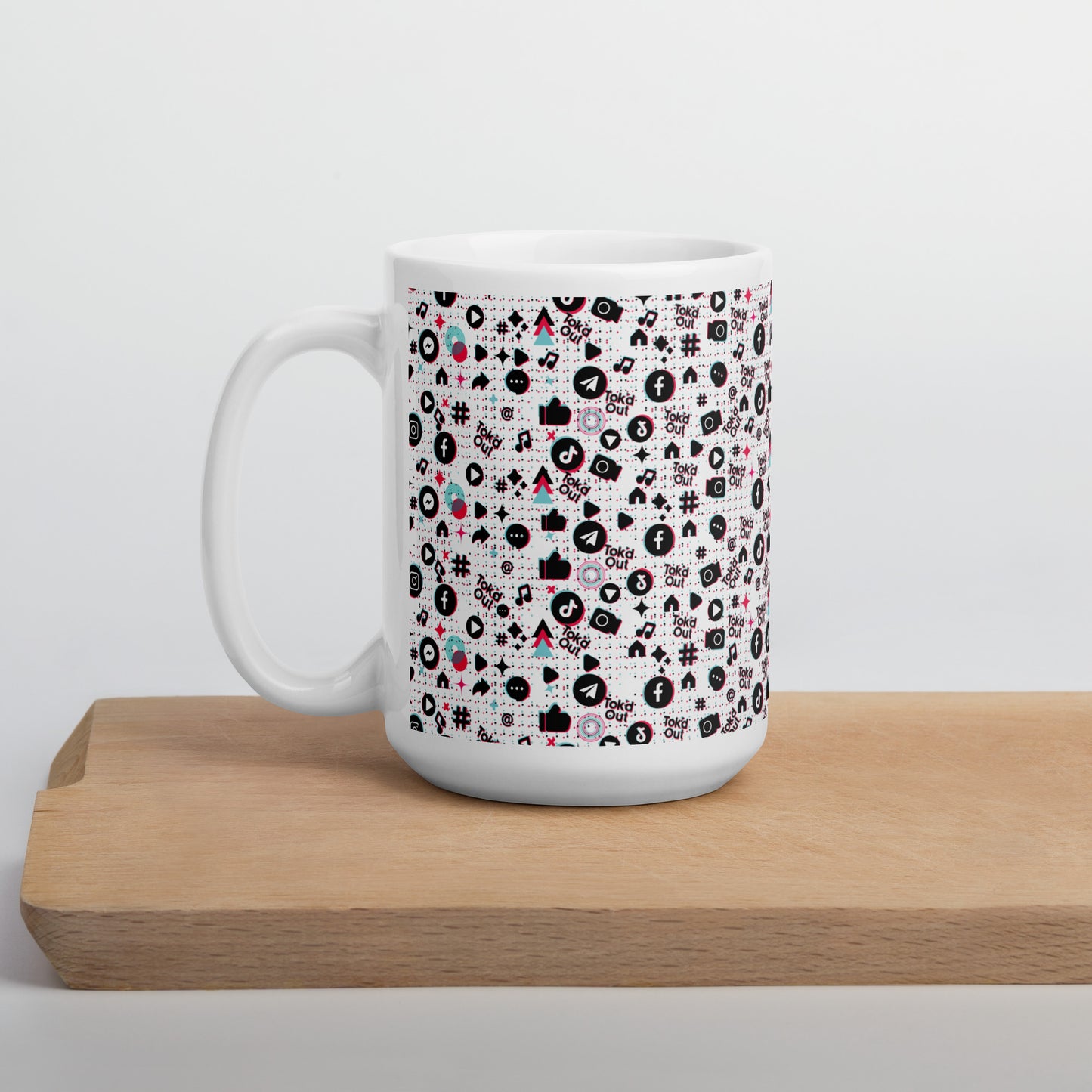 Tok'd Out White glossy mug