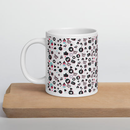 Tok'd Out White glossy mug