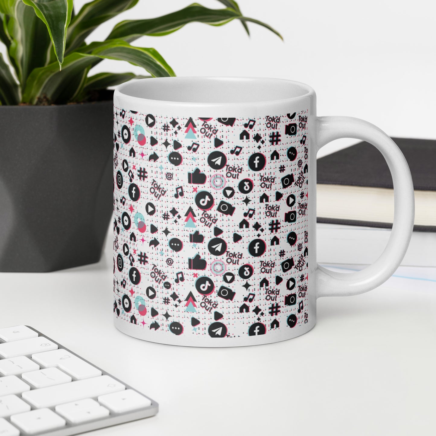 Tok'd Out White glossy mug